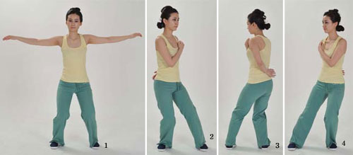 부드럽게 몸을 풀어주는 태극권 동작인 송신법.