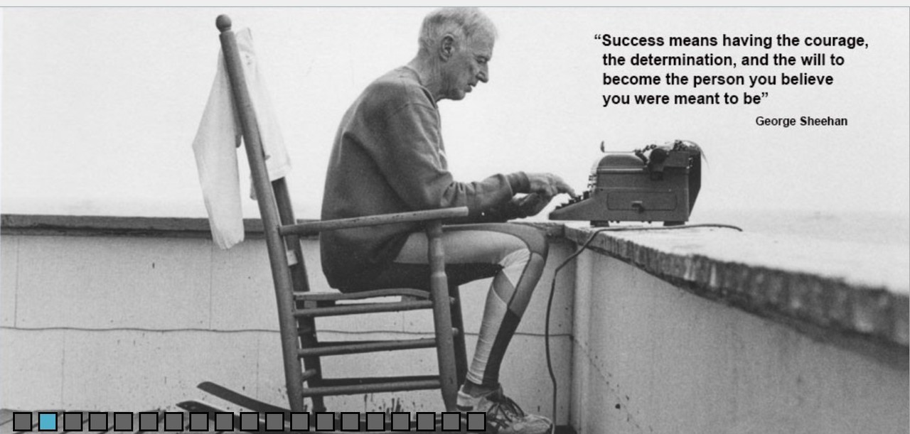 "성공은 당신이 되고자 한 사람이 되려는 결단과 용기를 뜻한다."/ 조지 쉬헌 홈페이지 Geogesheehan.com 