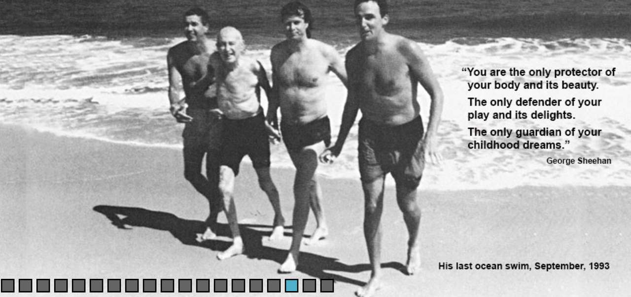 "당신이 당신의 몸과 꿈을 지키는 유일한 지킴이다."/ 조지 쉬헌 홈페이지 Geogesheehan.com 