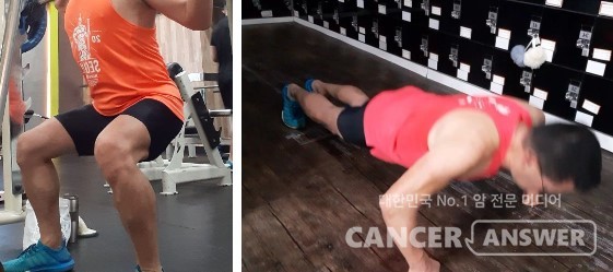 집콕운동에서 빼놓을 수 없는 것이 푸시업과 스쿼트. 상체운동과 하체운동을 대표하는 맨몸운동이다.