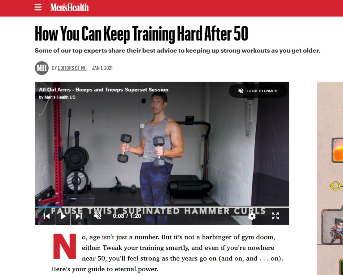 세계적 건강매거진 '멘스 헬스'가 50세 이상 남성들이 웨이트 트레이닝을 지혜롭게 하는 방법을 소개했다.