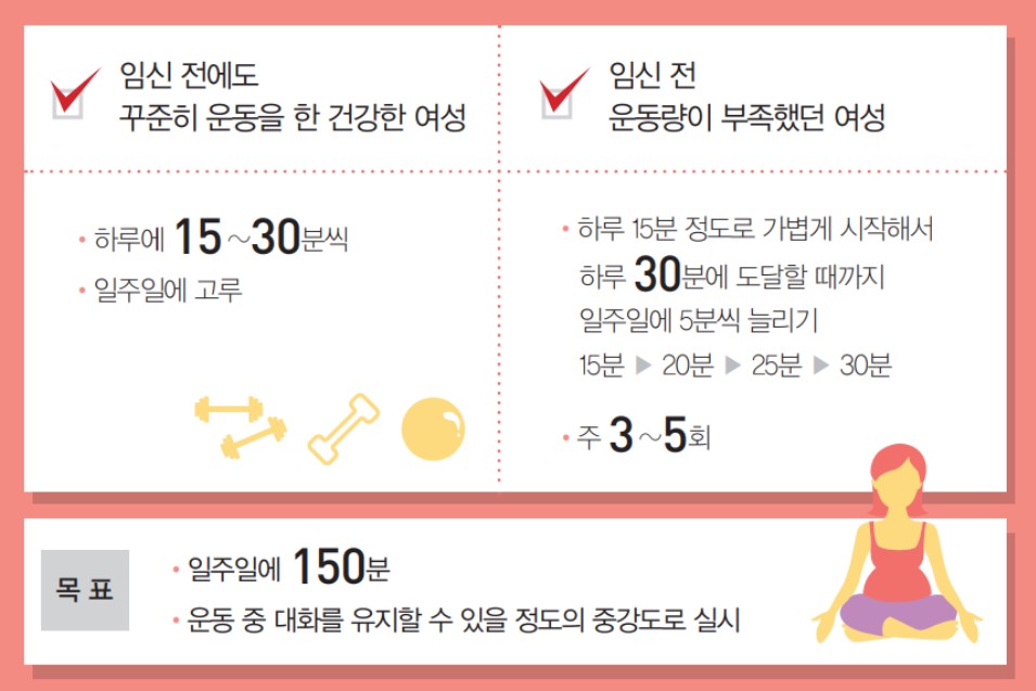 서울대의대 제작 '임산부를 위한 운동 가이드라인'.