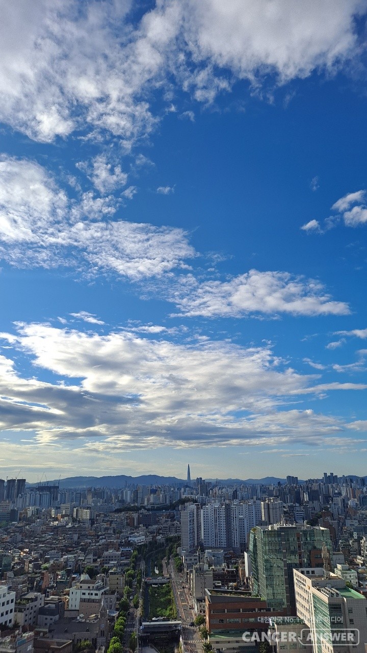파란 하늘이 드러난 초가을이지만, 맑은날과 구름 비 많은 날들이 뒤섞여 있는 환절기다. 건강을 위해 환기를 하고 야외활동을 늘려보자. / 캔서앤서DB