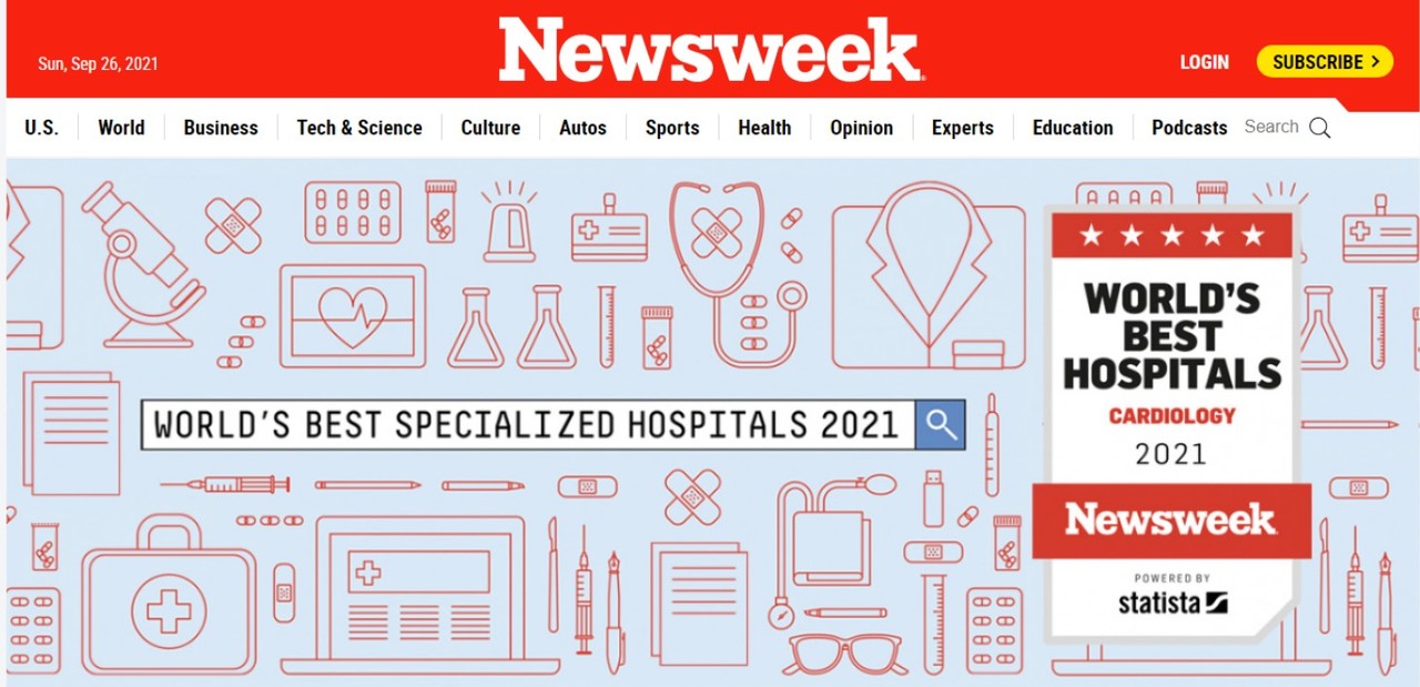 뉴스위크는 세계 20개국 4만여 의료 추천인단을 대상으로 글로벌 의료기관 평가를 실시해 2021 '최고의 병원'을 비롯해 분야별 최고병원들을 발표했다.