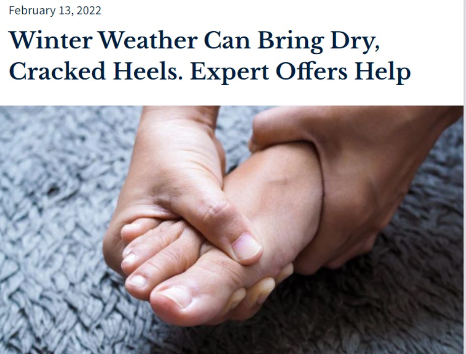 겨울철 건조하고 갈라지기 쉬운 발뒤꿈치를 건강하게 유지하는 방법을 소개한 미국의 건강매체 'HealthDay News'.