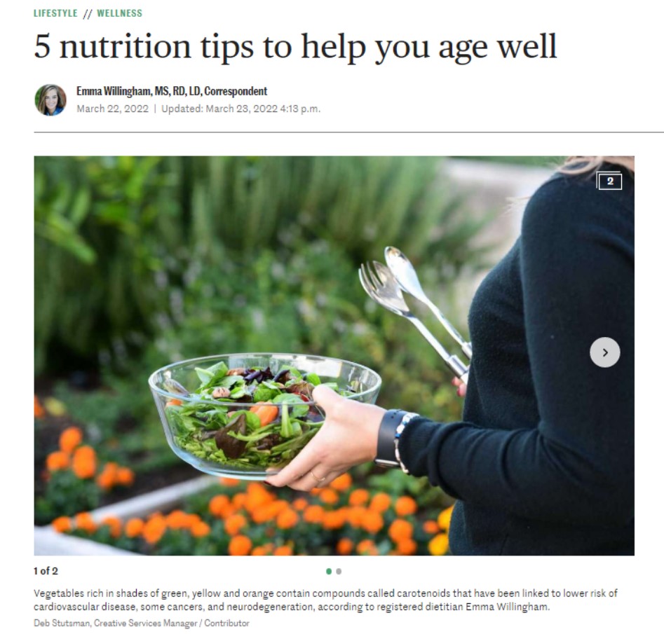 건강한 노화를 위한 5가지 방법을 소개한 미국의 'Houston Chronicle'.