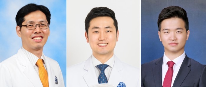 세브란스병원 김범경 교수와 연세대 의대 윤진하 교수, 윤병윤 강사(왼쪽부터).
