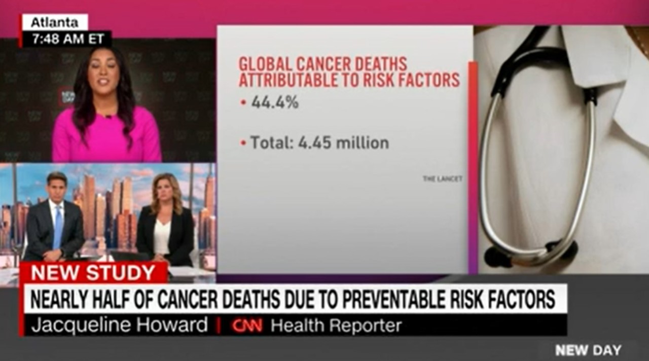 전세계에서 암으로 사망하는 사람 중 절반 정도가 예방할 수 있는 위험요소 때문에 암에 걸리는 것으로 나타났다. / cnn