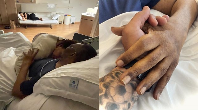 펠레의 딸이 아빠와 포옹하고 있는 사진을, 아들이 아빠의 손을 잡고 있는 사진을 인스타그램에 올렸다.