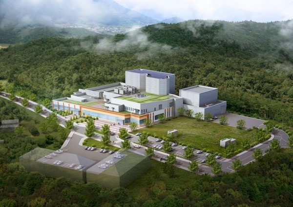 2027년부터 암환자를 치료할 부산 기장 중입자치료센터 조감도.