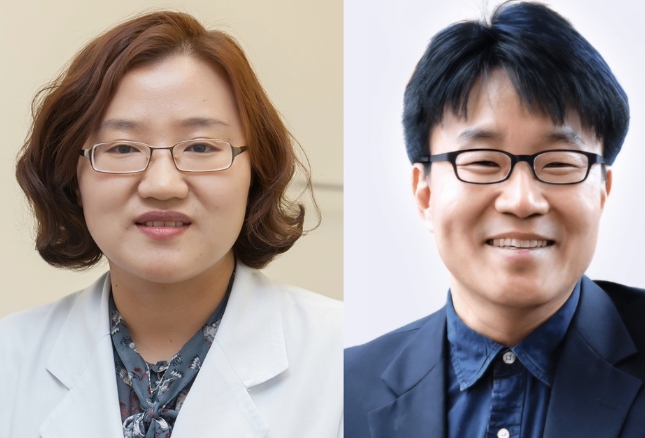 서울아산병원 박숙련 종양내과 교수(왼쪽)와 박한수 광주과학기술원 의생명공학과 교수.